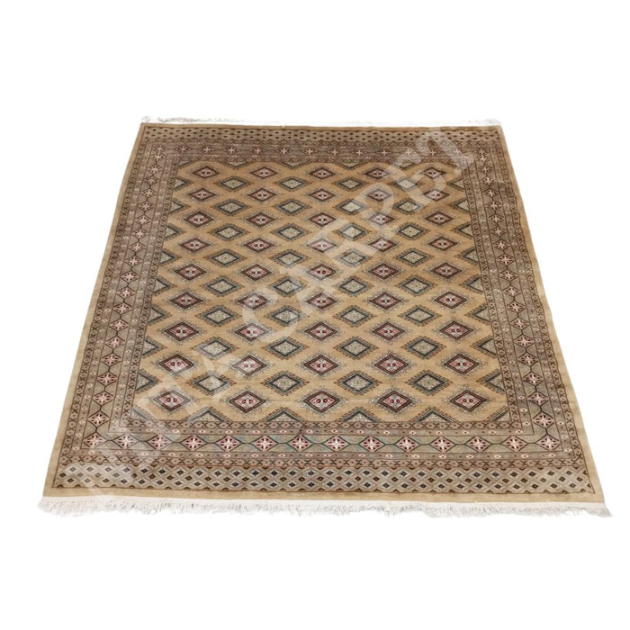 Hand-Knotted Geometrical Bokhara Jaldar Carpet - 250x200 cm - Kaku111