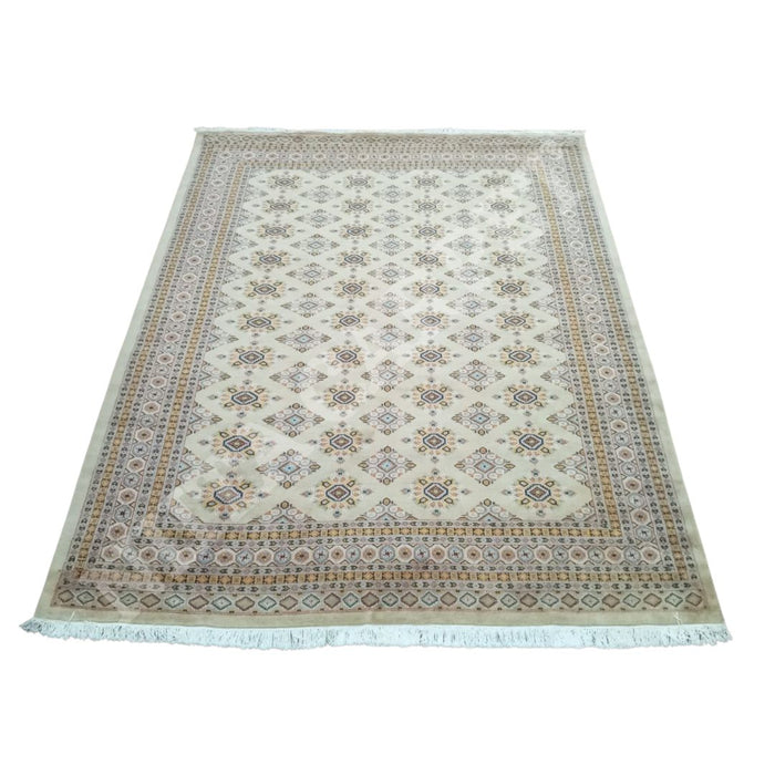 Hand-Knotted Geometrical Bokhara Jaldar Carpet - 250x200 cm - Kaku118