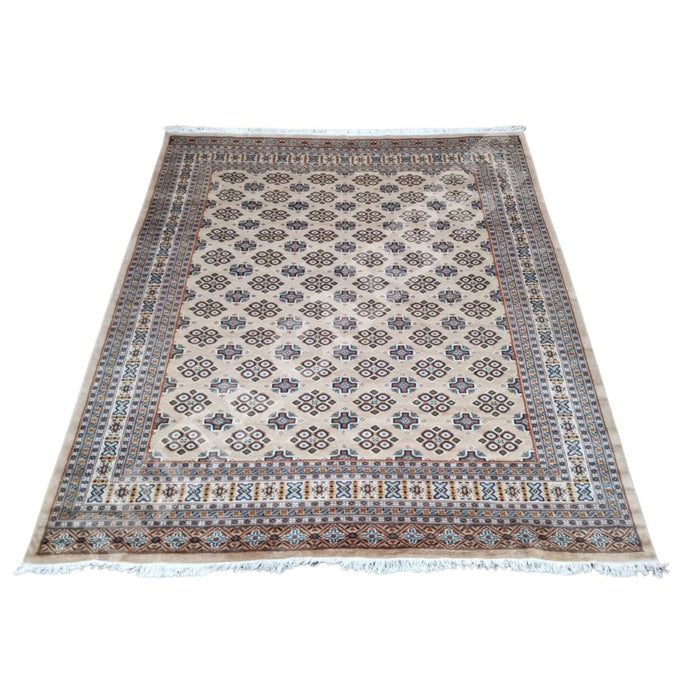 Hand-Knotted Geometrical Bokhara Jaldar Carpet - 250x200 cm - Kaku119