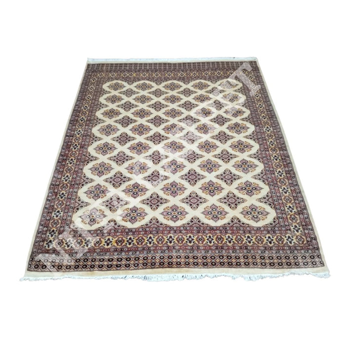 Hand-Knotted Geometrical Bokhara Jaldar Carpet - 250x200 cm - Kaku107