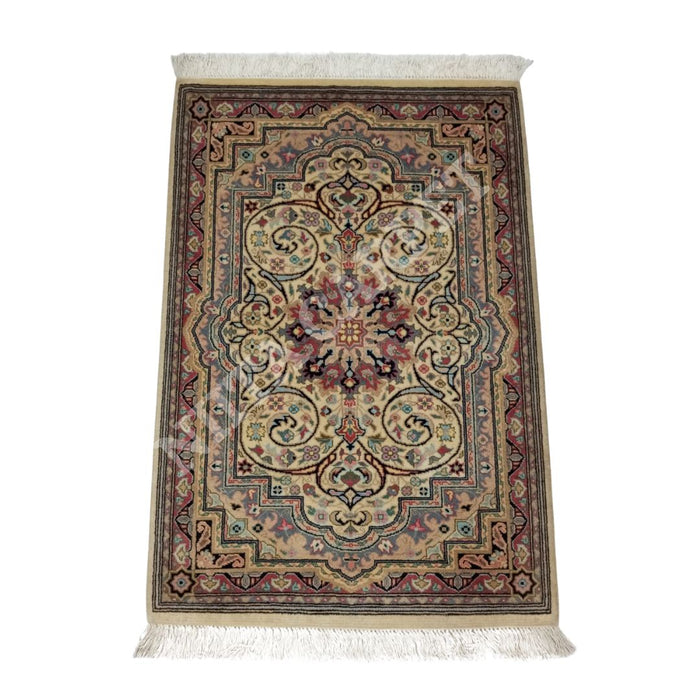Handmade Wooden Carpet - Iranian Design, Double Knot Quality, SIZE: 3' x 2' - Kaku144