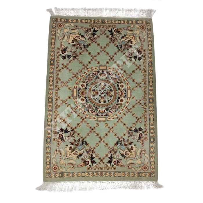Handmade Wooden Carpet - Iranian Design, Double Knot Quality, SIZE: 3' x 2' - Kaku145