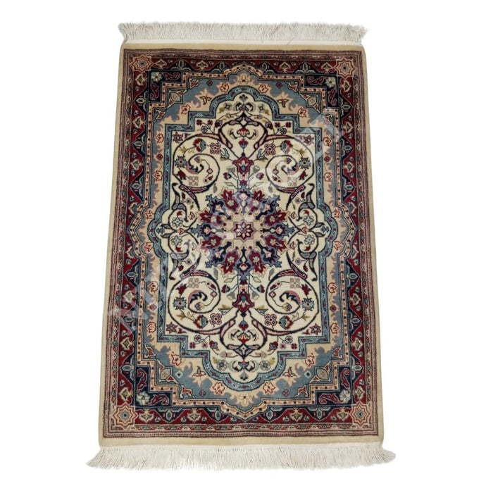 Handmade Wooden Carpet - Iranian Design, Double Knot Quality, SIZE: 3' x 2' - Kaku149